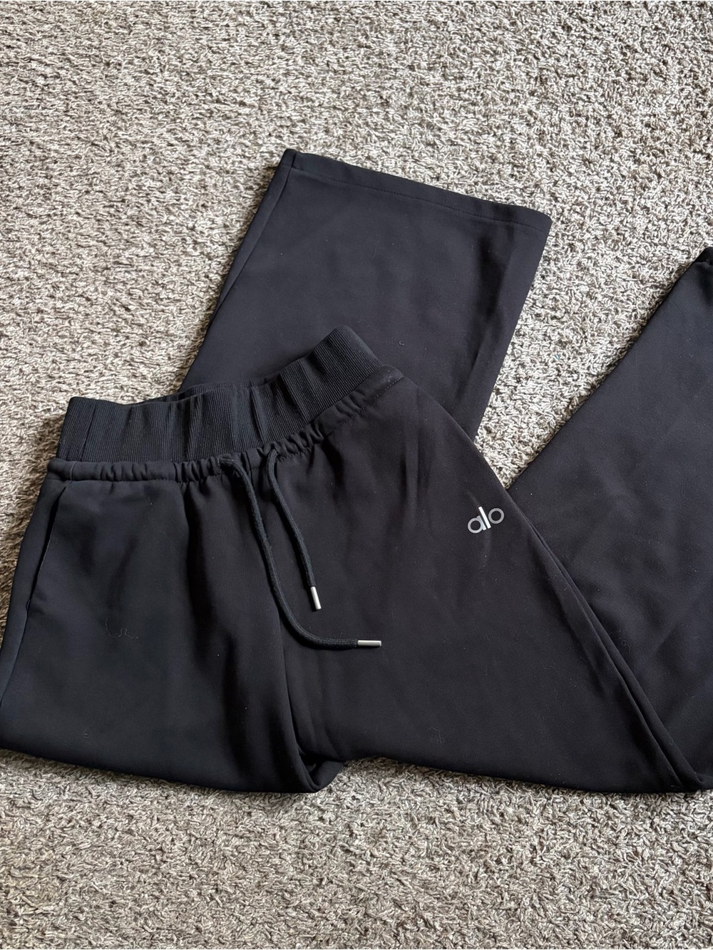 Alo Yoga Wide Leg Black Sweatpants Athletic Loungewear Small Read Descr